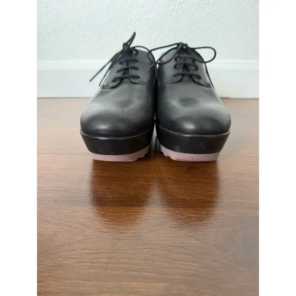 Camper Laika Chunky Platform Oxfords Black Leather Sz 40 (US 9.5) Grunge Punk